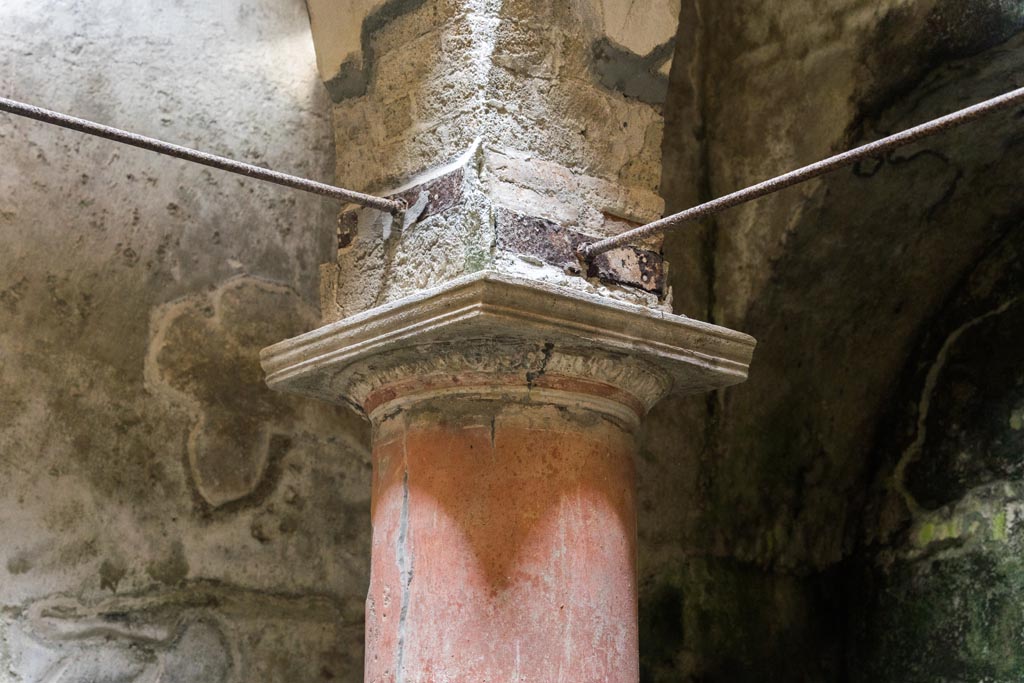 Herculaneum Suburban Baths. October 2023. Column in atrium. Photo courtesy of Johannes Eber.